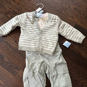 First Impressions 3 Piece Set, Sage Green 3-6 Months